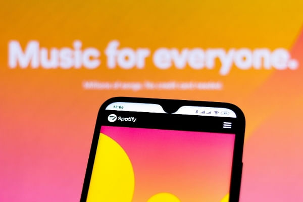 Site Spotify affiché sur smartphone